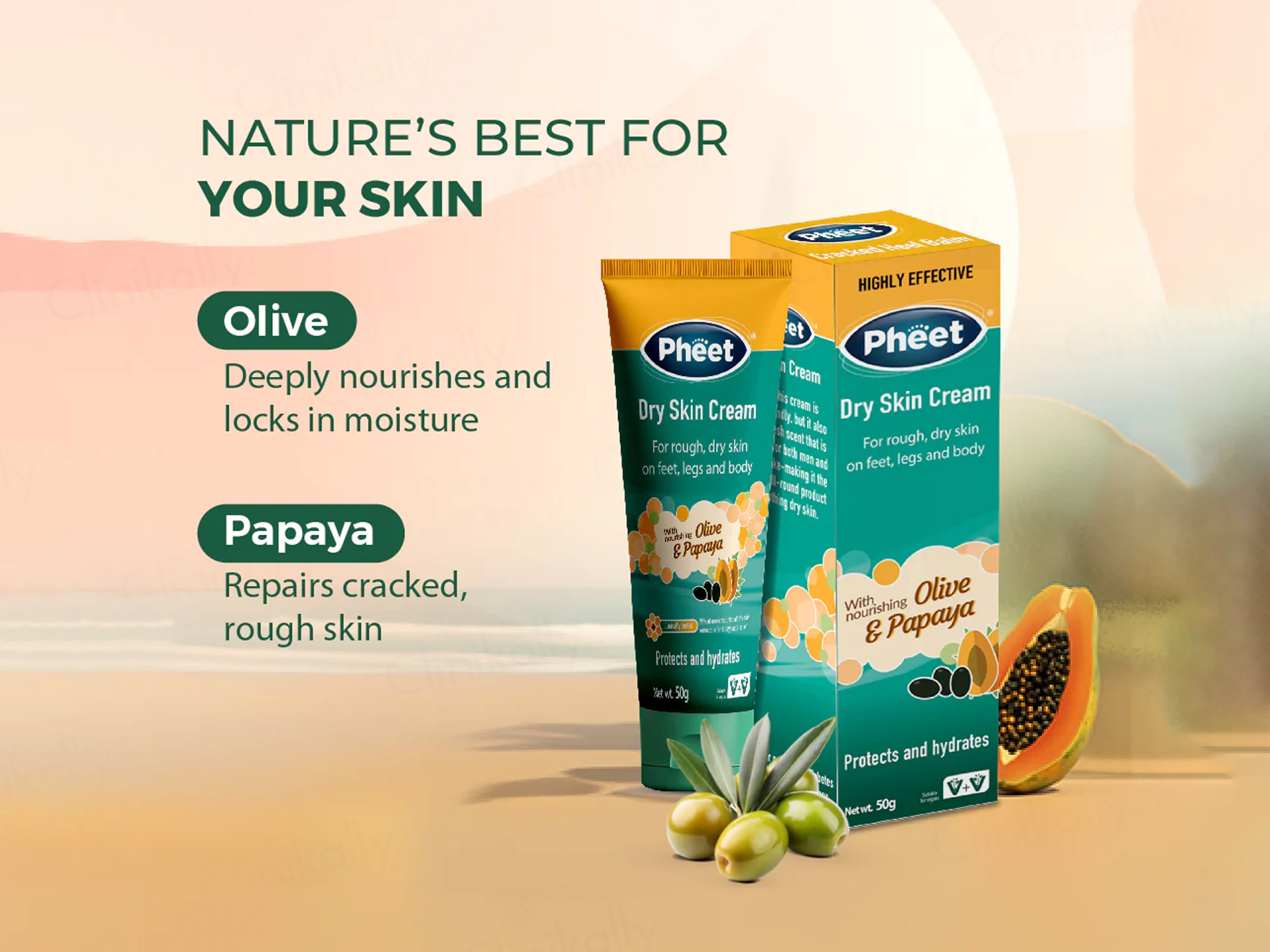 Pheet Dry Skin Cream With Olive & Papaya