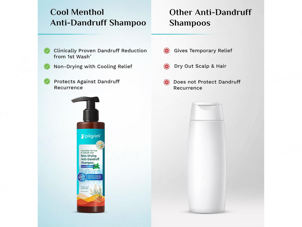 Pilgrim Australian Tea Tree & Salicylic Acid Non-Drying Anti-Dandruff Shampoo - Cool Menthol