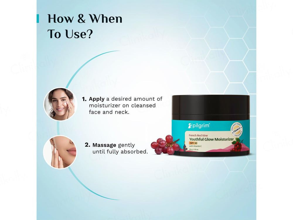 Pilgrim French Red Vine Youthful Glow Moisturizer SPF 30