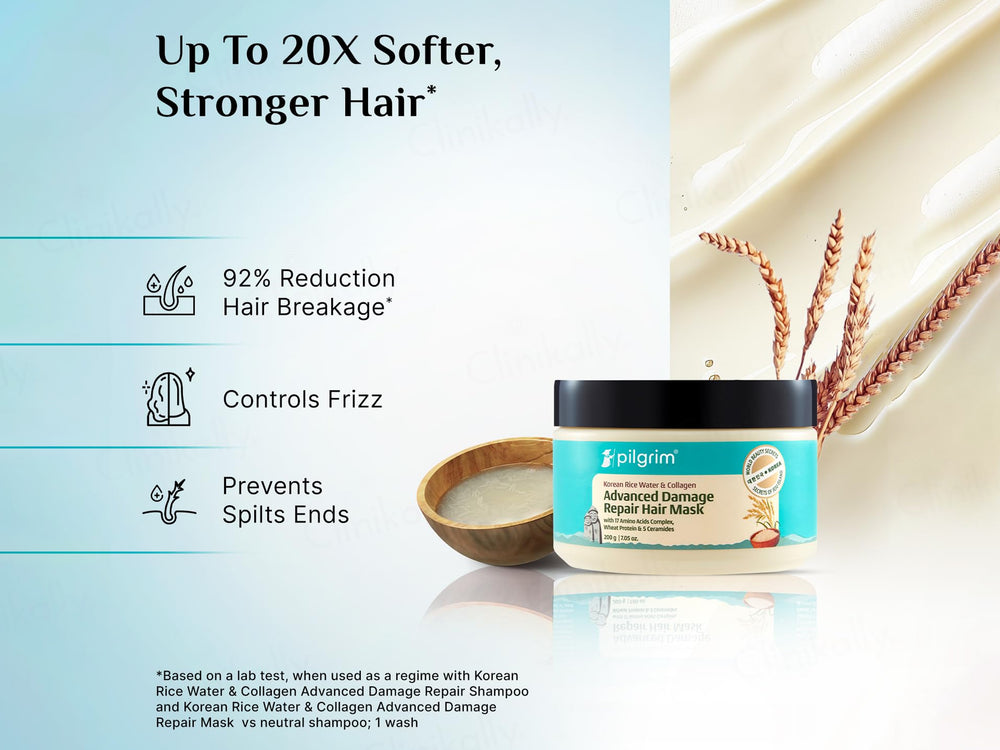 Pilgrim Korean Rice Water & Collagen Advanced Damaged Repair Hair Mask