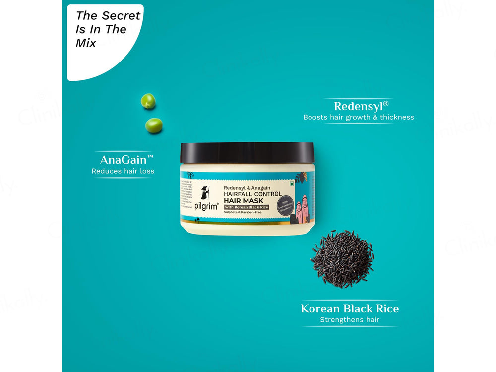 Pilgrim Redensyl & Anagain Hairfall Control Hair Mask With Korean Black Rice