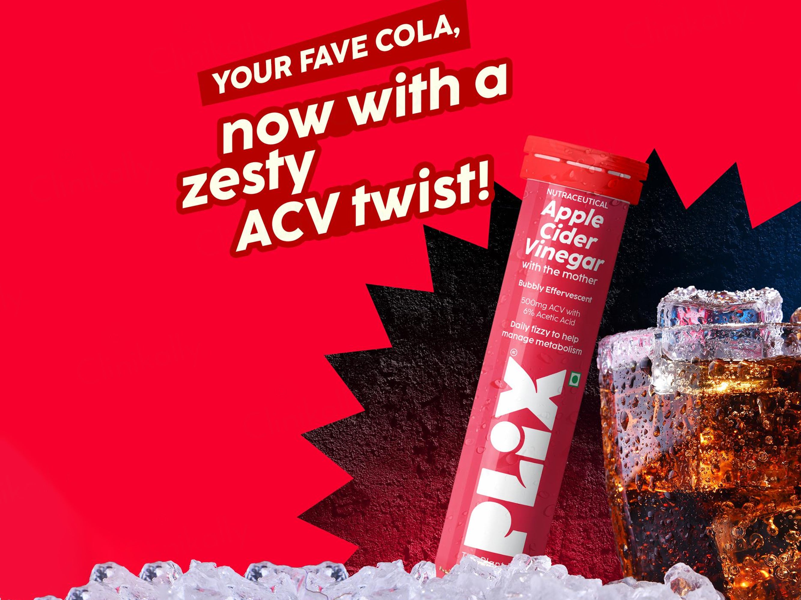 Plix Apple Cider Vinegar Effervescent Tablet