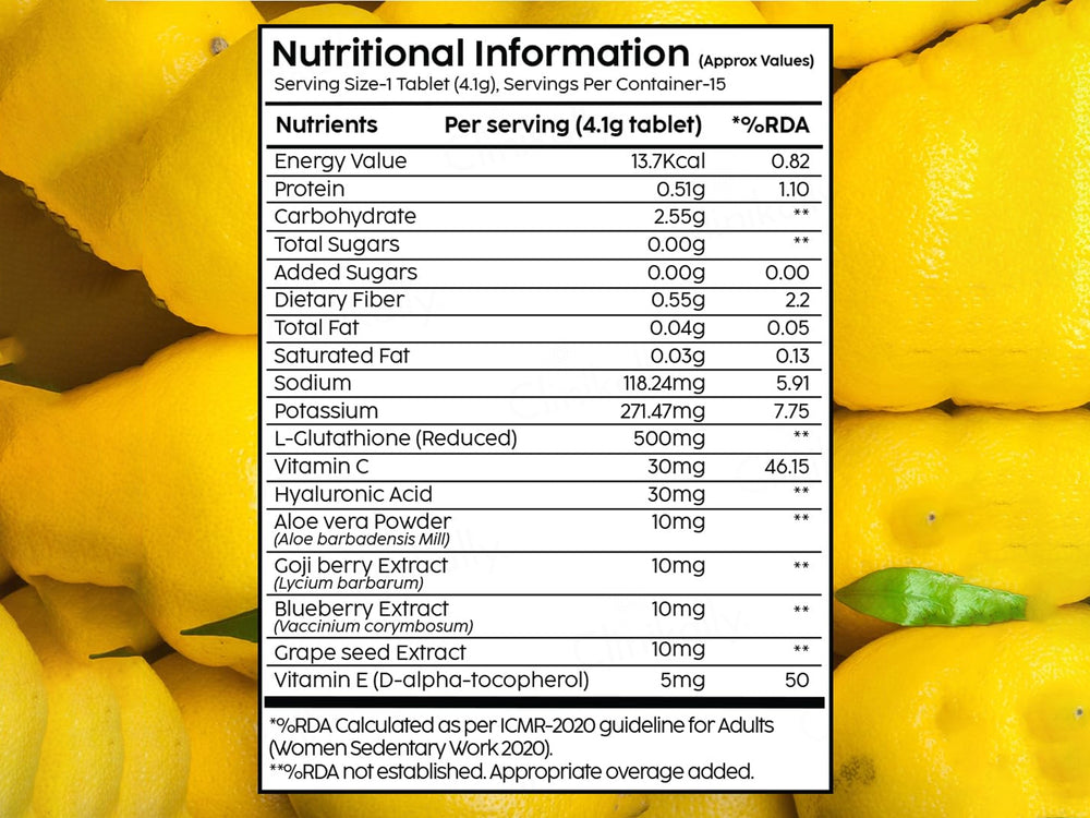 Plix Glowy Skin Effervescent Tablet - Lemon Flavour