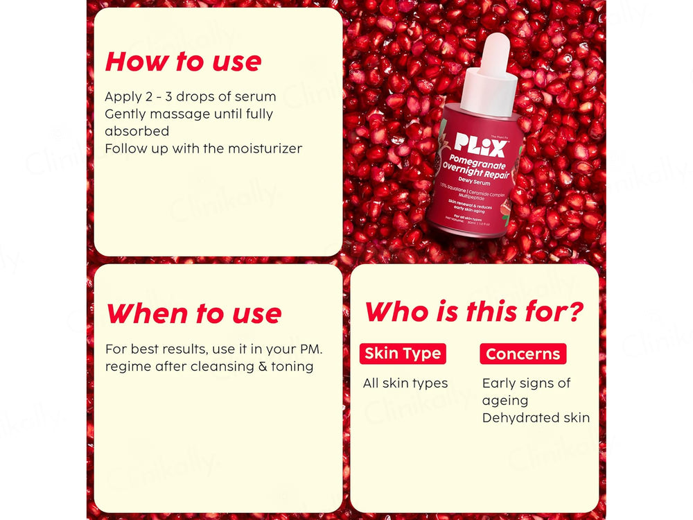Plix Pomegranate Overnight Repair Dewy Serum