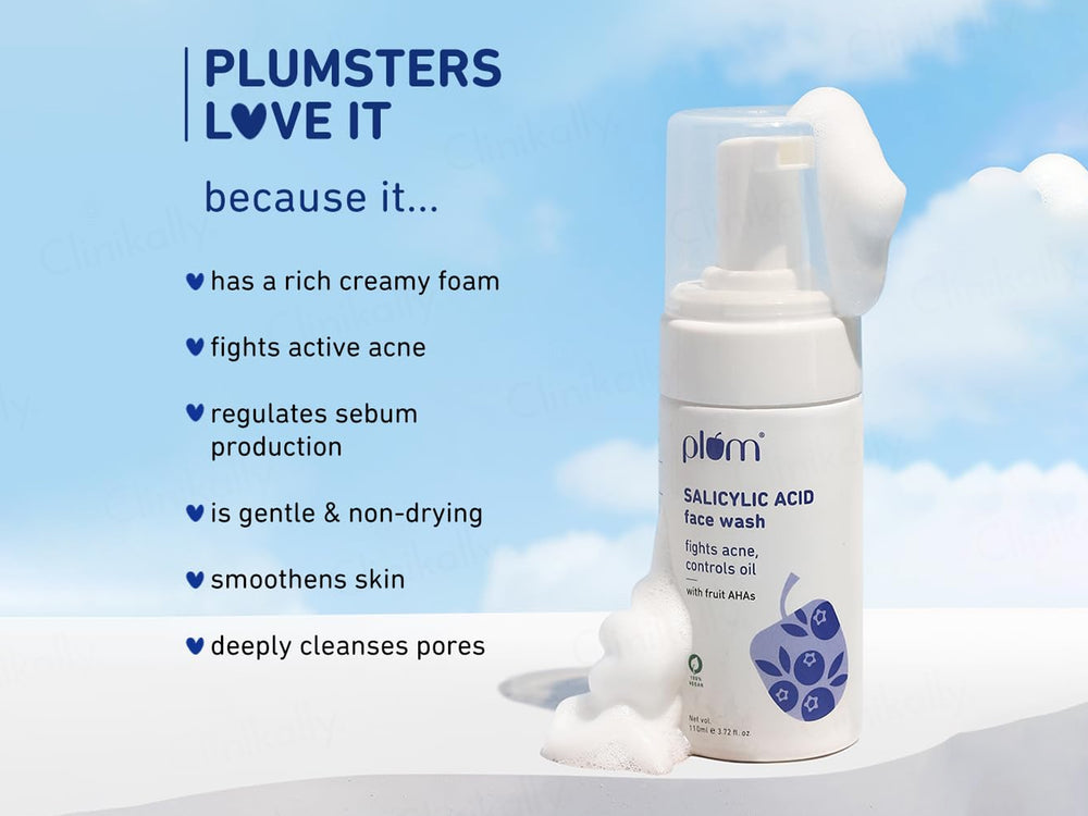 Plum 1% Salicylic Acid Anti Acne Foaming Face Wash With Fruit AHAs
