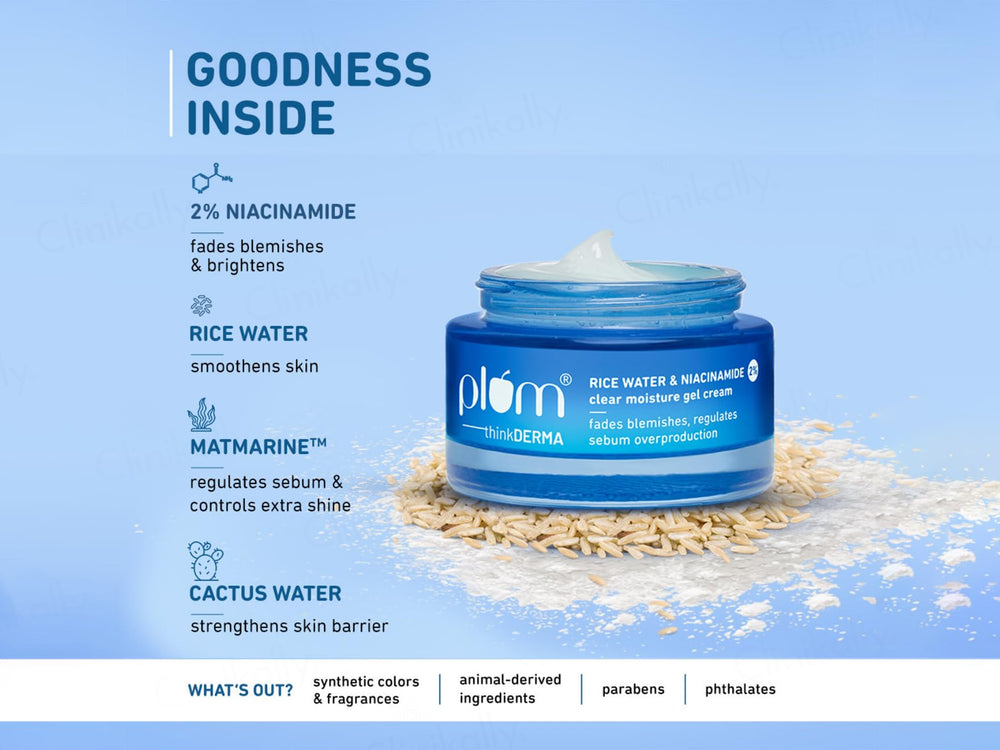 Plum 2% Niacinamide Clear Moisture Gel Cream With Rice Water