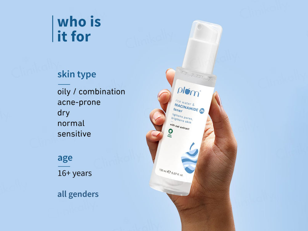 Plum 3% Niacinamide Face Toner With Rice Water & Oat Extract