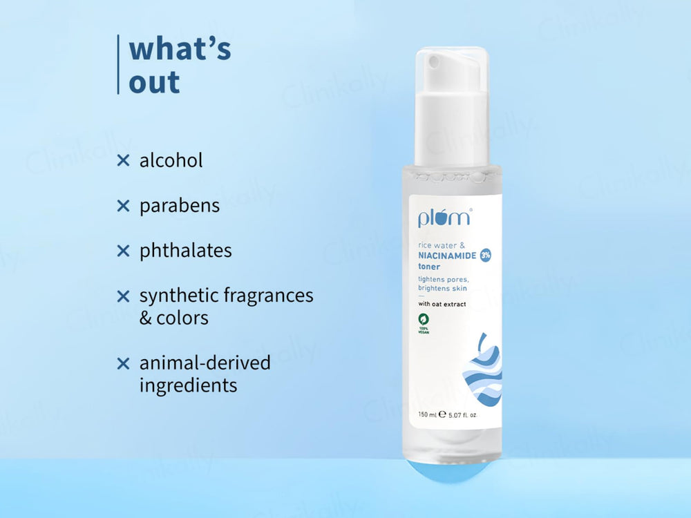 Plum 3% Niacinamide Face Toner With Rice Water & Oat Extract