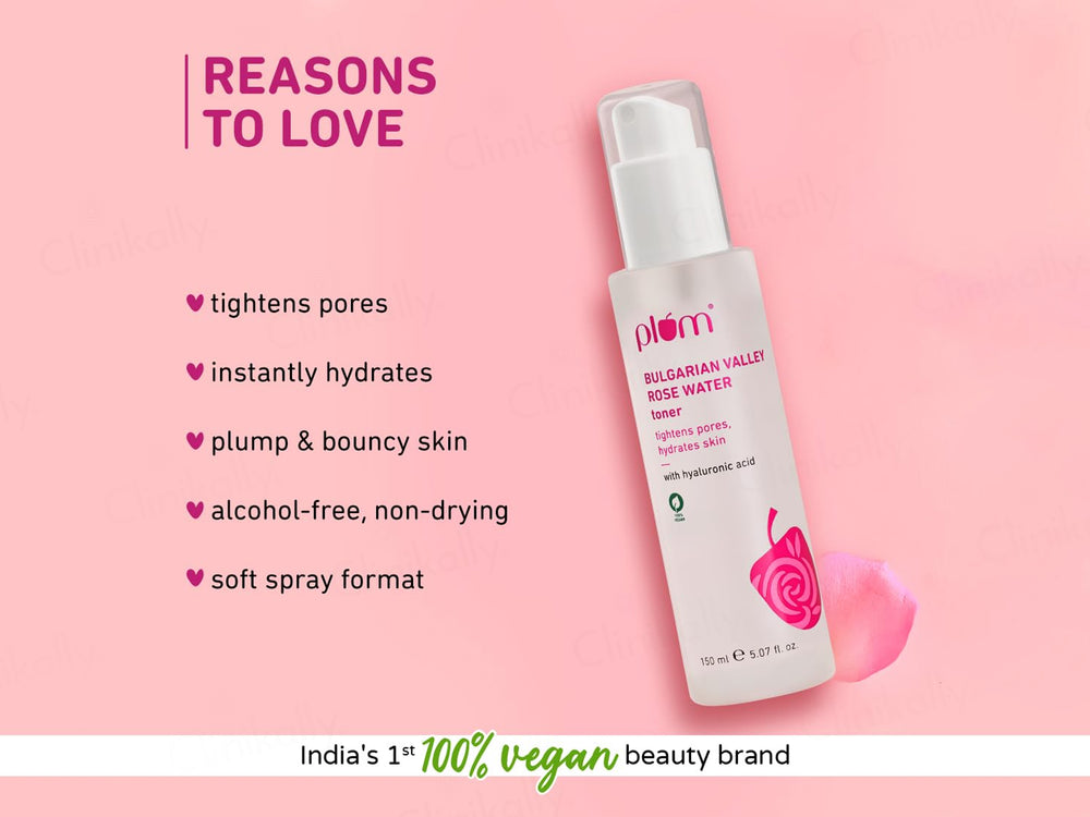 Plum Bulgarian Valley Rose Water Face Toner With Hyaluronic Acid