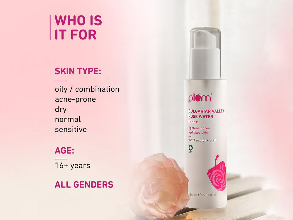 Plum Bulgarian Valley Rose Water Face Toner With Hyaluronic Acid