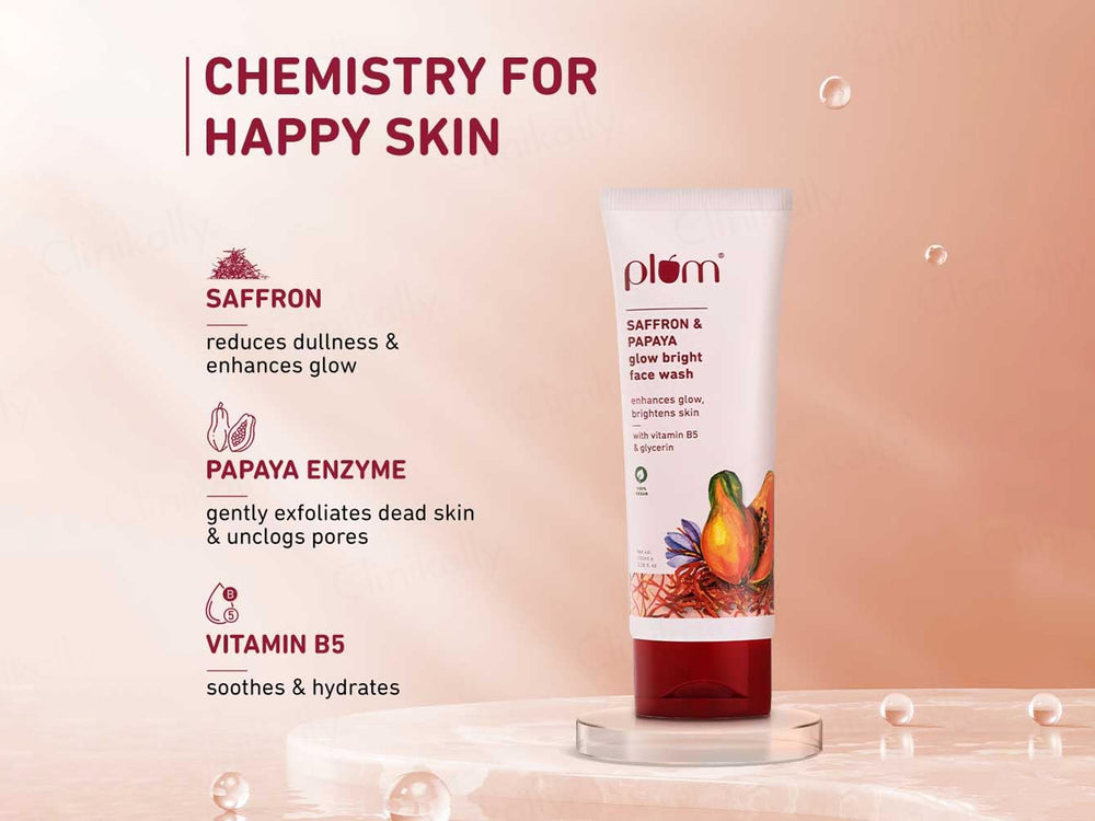 Plum Saffron & Papaya Glow Bright Face Wash With Vitamin B5 & Glycerin