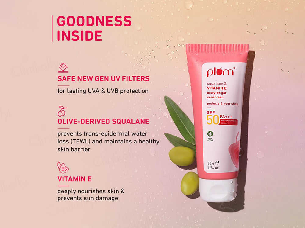 Plum Squalane & Vitamin E Dewy-Bright Sunscreen SPF 50 PA+++