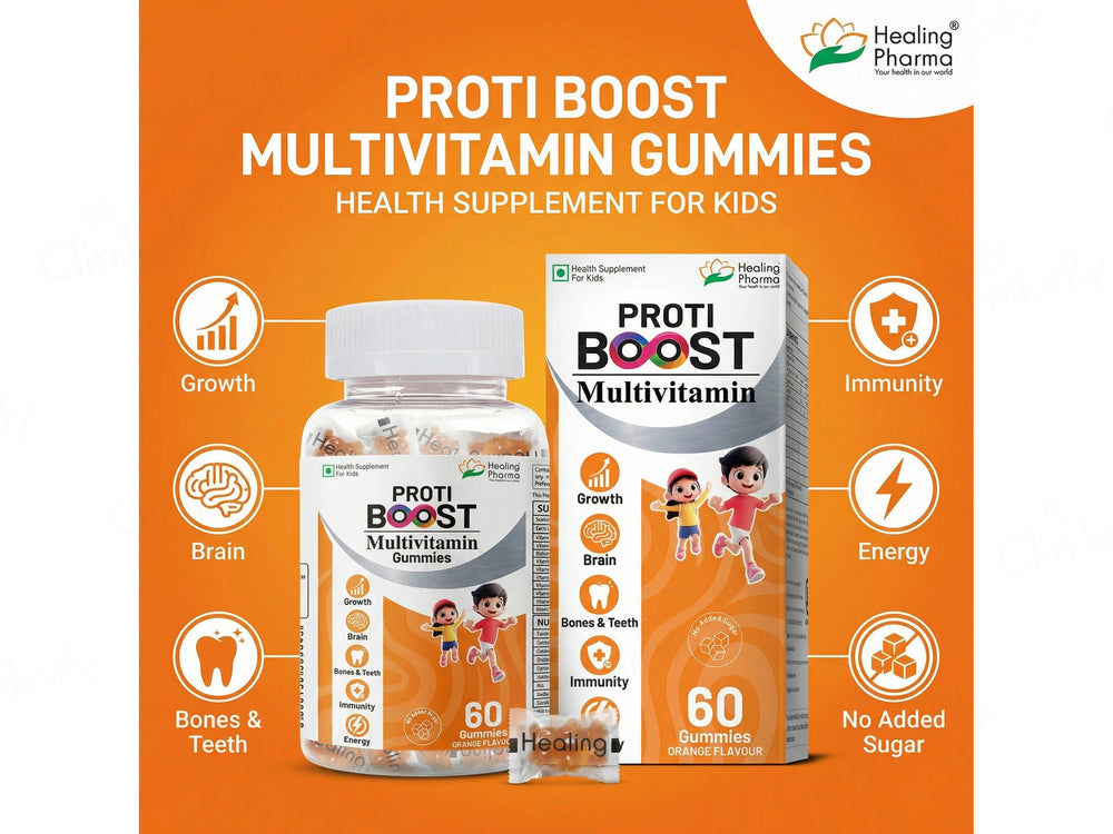 Proti Boost Multivitamin Gummies For Kids - Orange Flavour