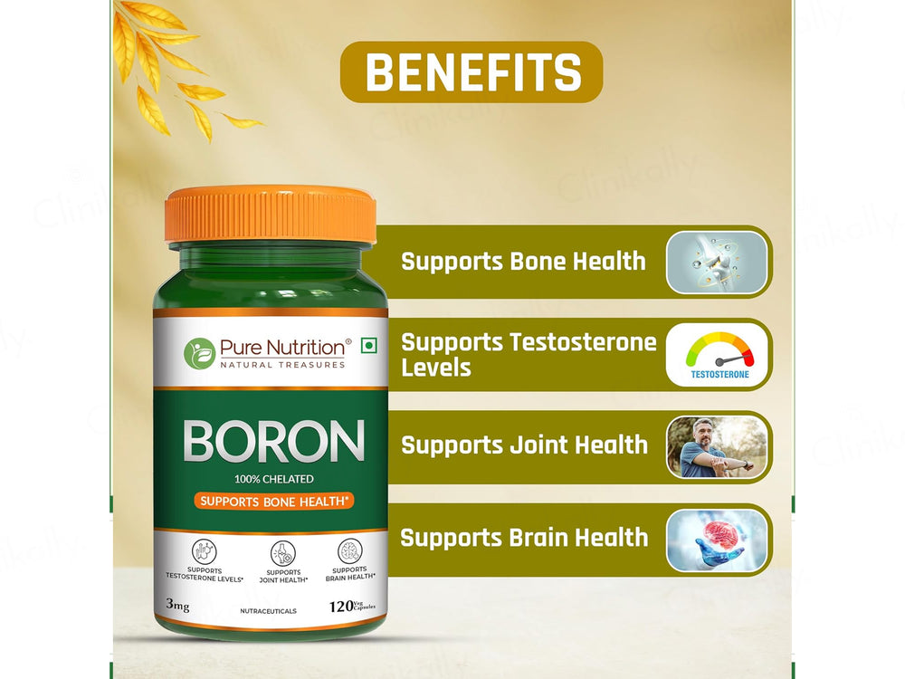 Pure Nutrition 100% Chelated Boron 3mg Veg Capsule