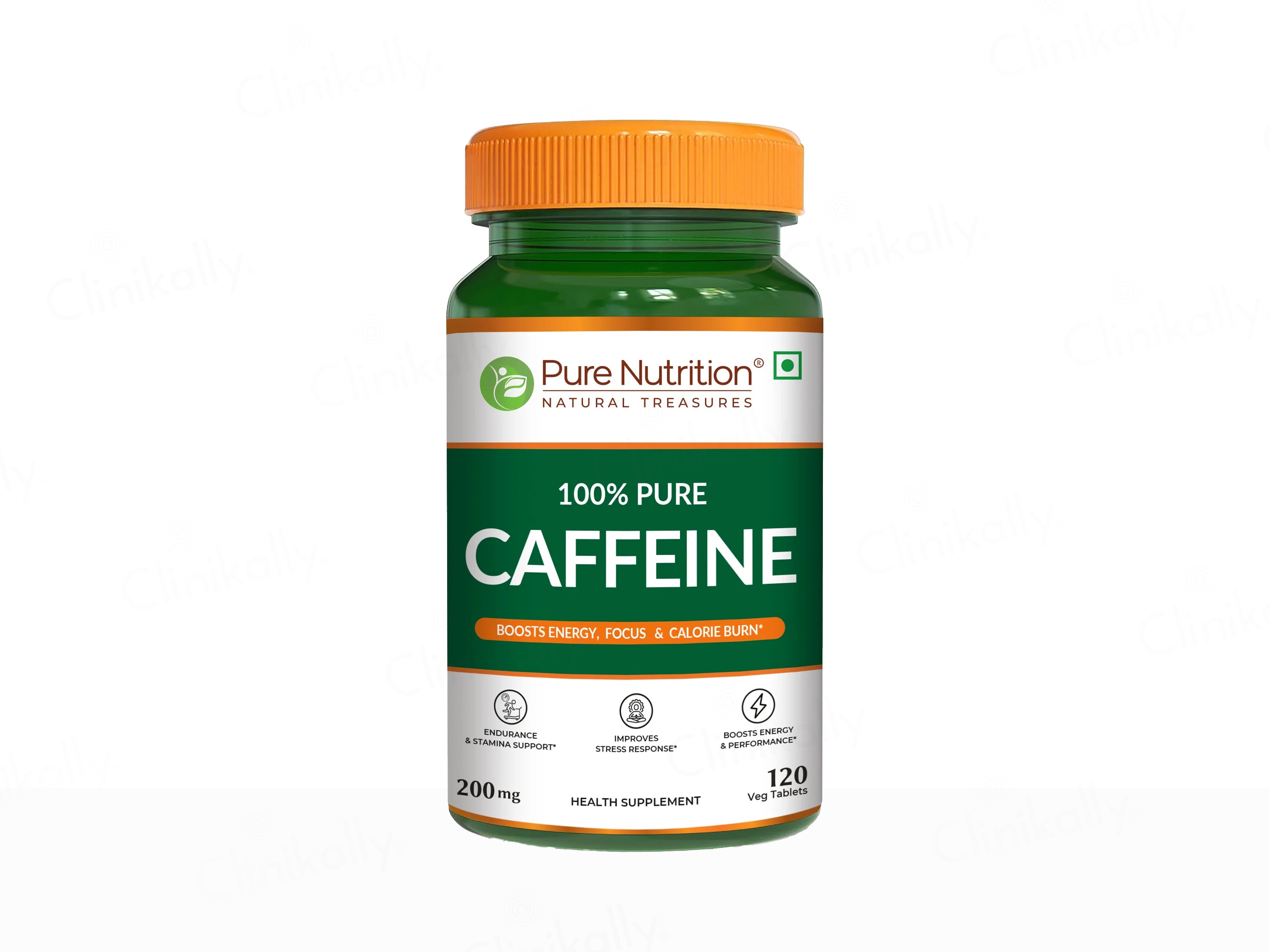 Pure Nutrition 100% Pure Caffeine 200mg Veg Tablet
