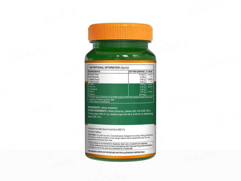 Pure Nutrition 100% Pure Caffeine 200mg Veg Tablet