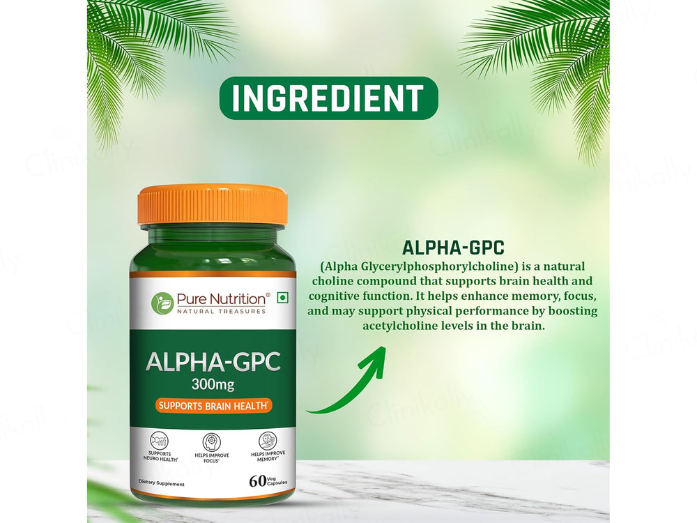 Pure Nutrition Alpha-GPC 300mg Veg Capsule
