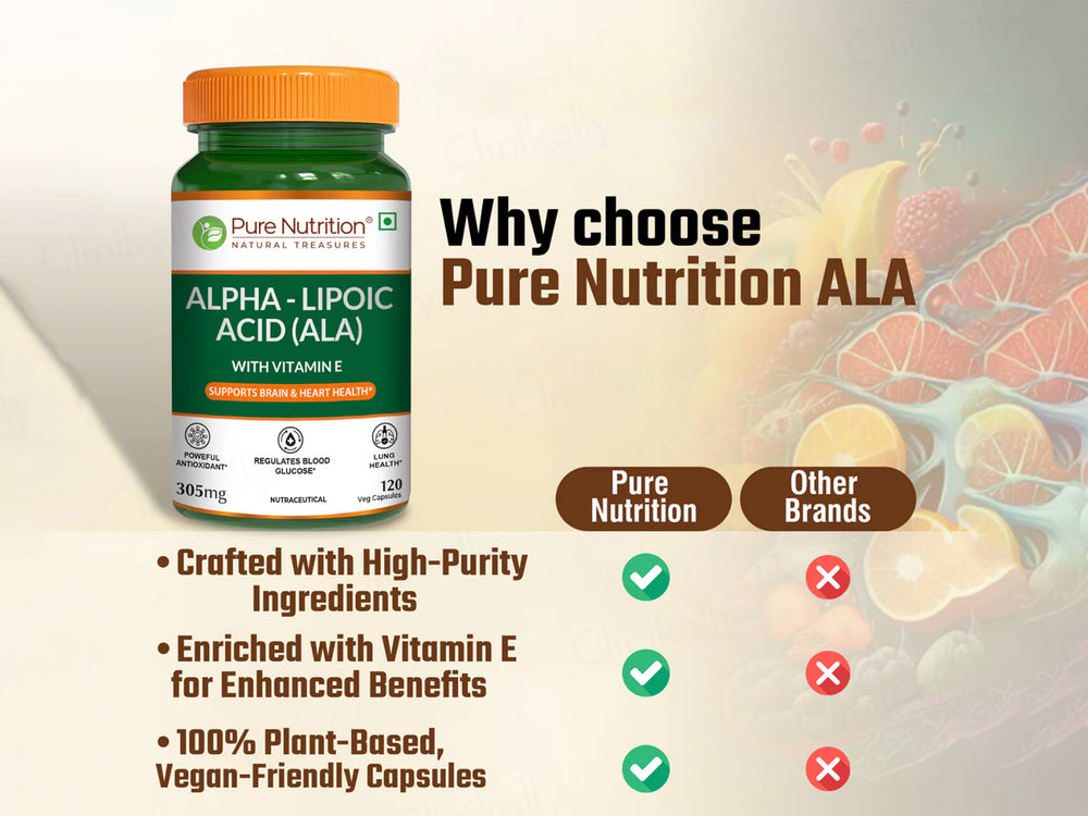 Pure Nutrition Alpha-Lipoic Acid (ALA) 305mg Veg Capsule