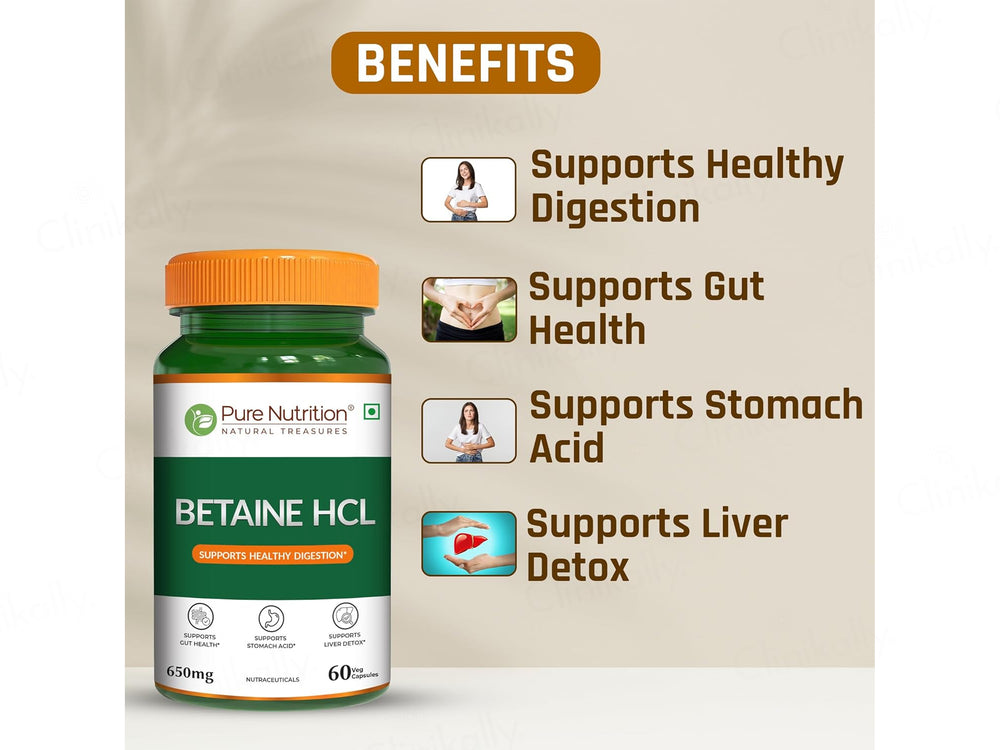 Pure Nutrition Betaine HCL 650mg Veg Capsule