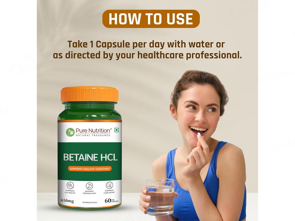 Pure Nutrition Betaine HCL 650mg Veg Capsule