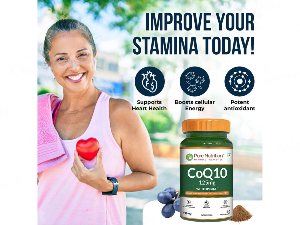 Pure Nutrition CoQ10 125mg With Piperine Veg Capsule