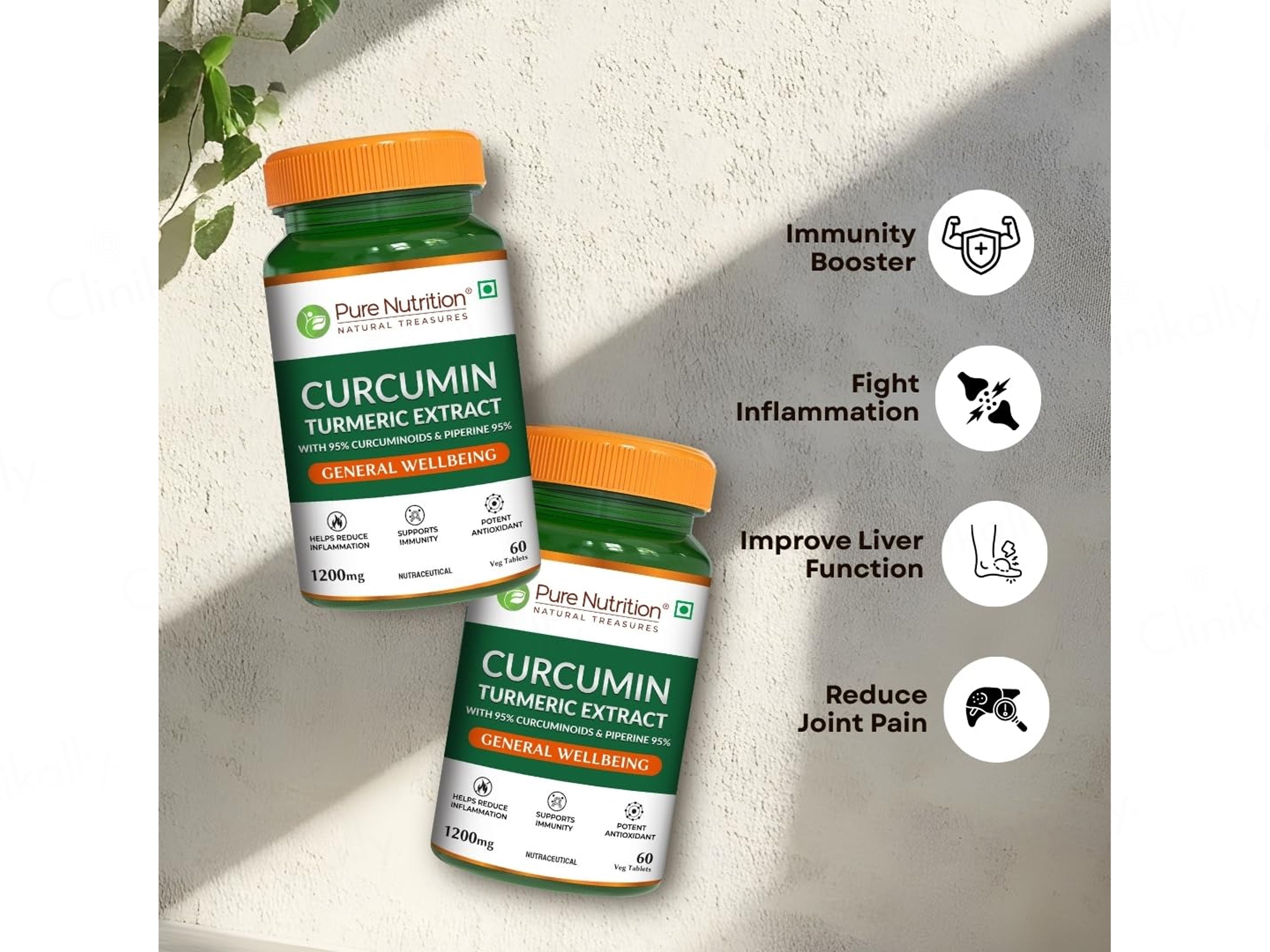 Pure Nutrition Curcumin Turmeric Extract 1200mg Veg Tablet