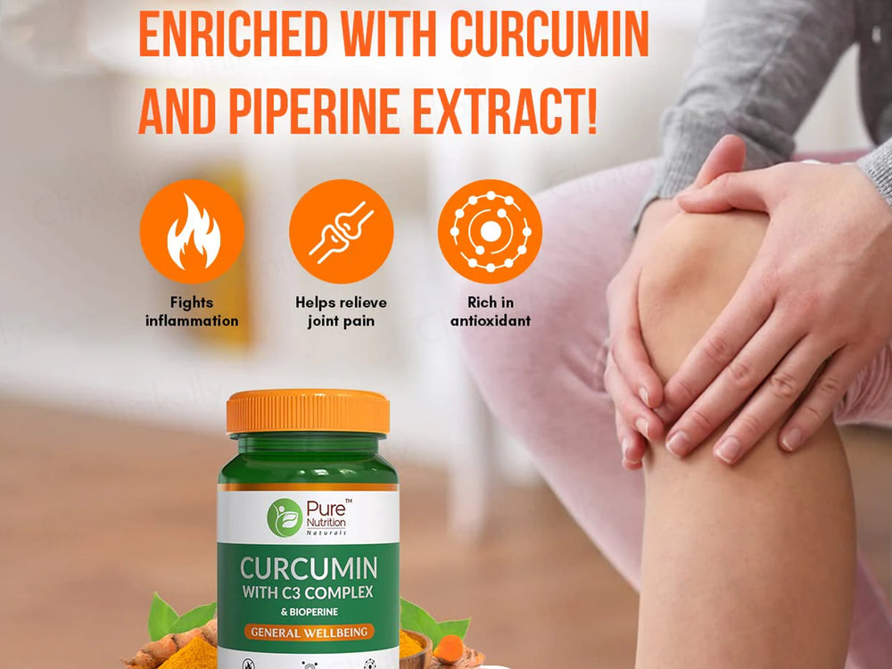 Pure Nutrition Curcumin With C3 Complex & Bioperine Veg Capsule