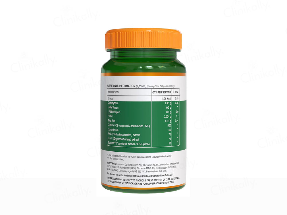 Pure Nutrition Curcumin With C3 Complex & Bioperine Veg Capsule