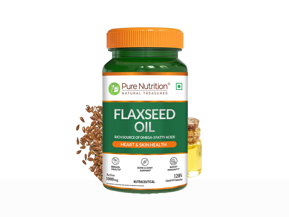 Pure Nutrition Flaxseed Oil 1000mg Veg Liquid Filled Capsule