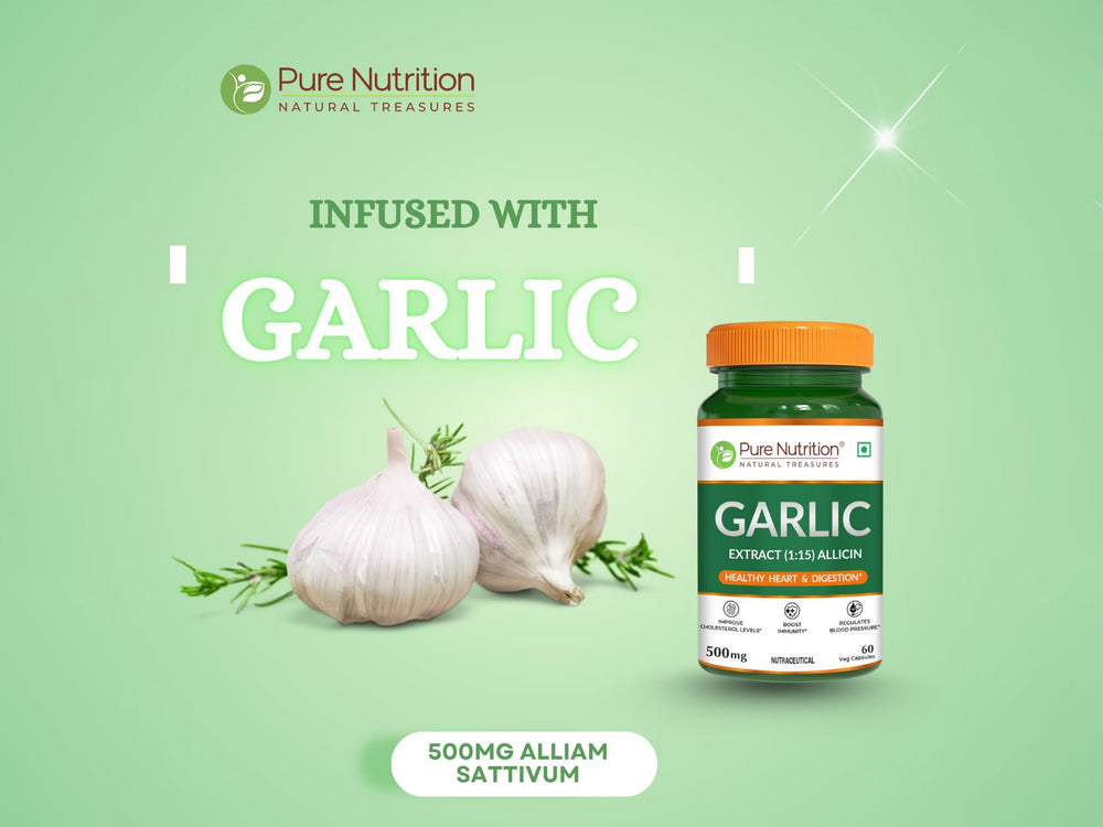Pure Nutrition Garlic Extract (1:15) Allicin 500mg Veg Capsule