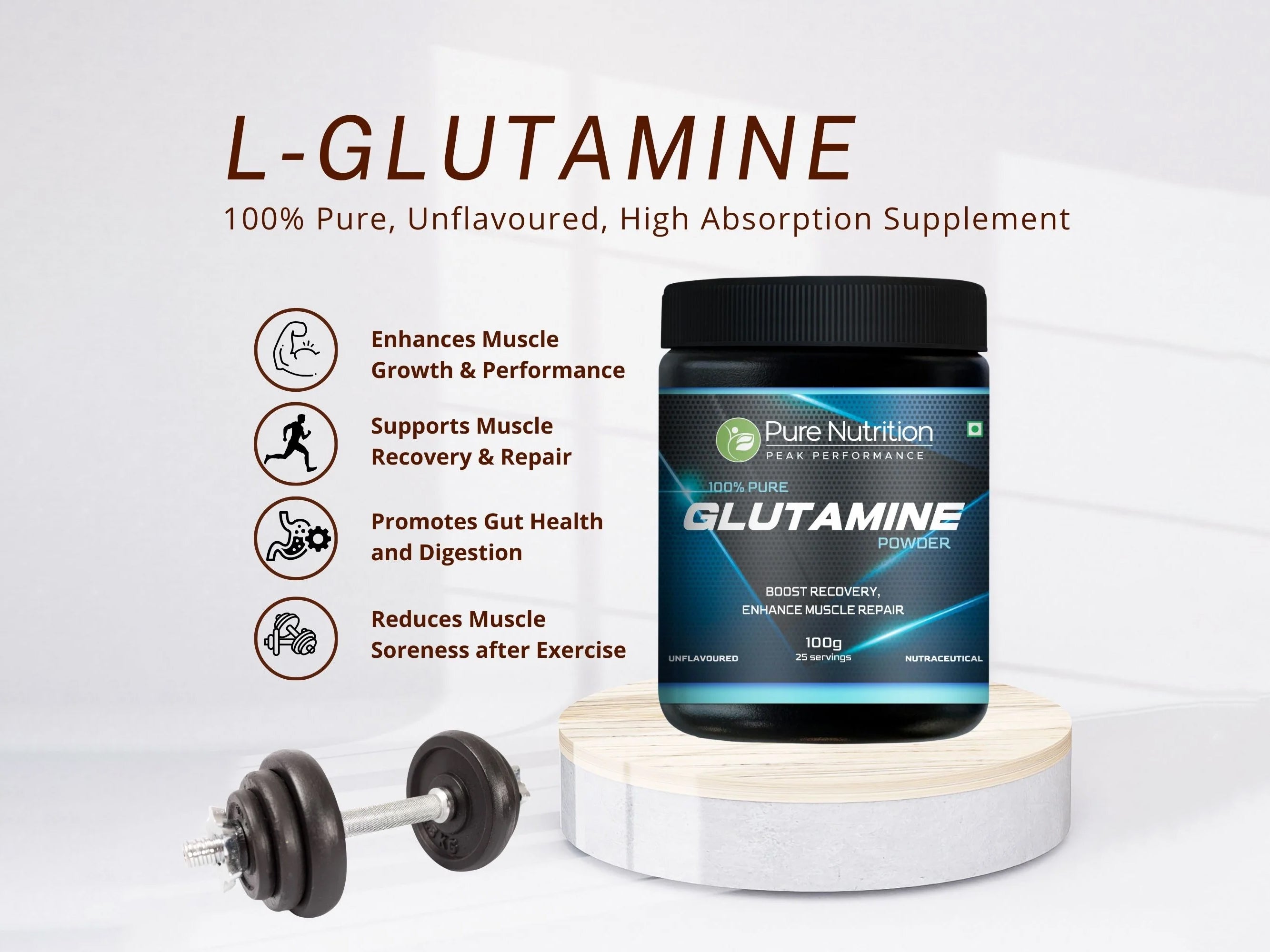 Pure Nutrition Glutamine Nutraceutical Powder - Unflavoured