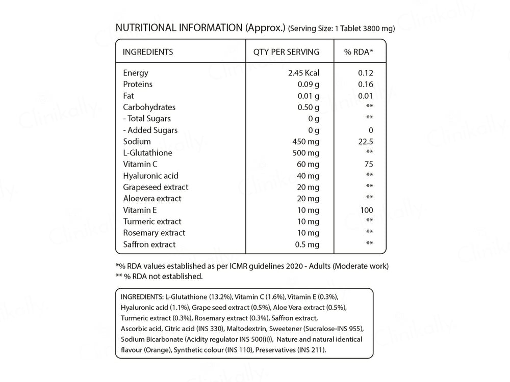 Buy Pure Nutrition Glutathione 600mg With Vitamin C & NAC Effervescent  Tablet - Orange Flavour Online at Best Price | Clinikally