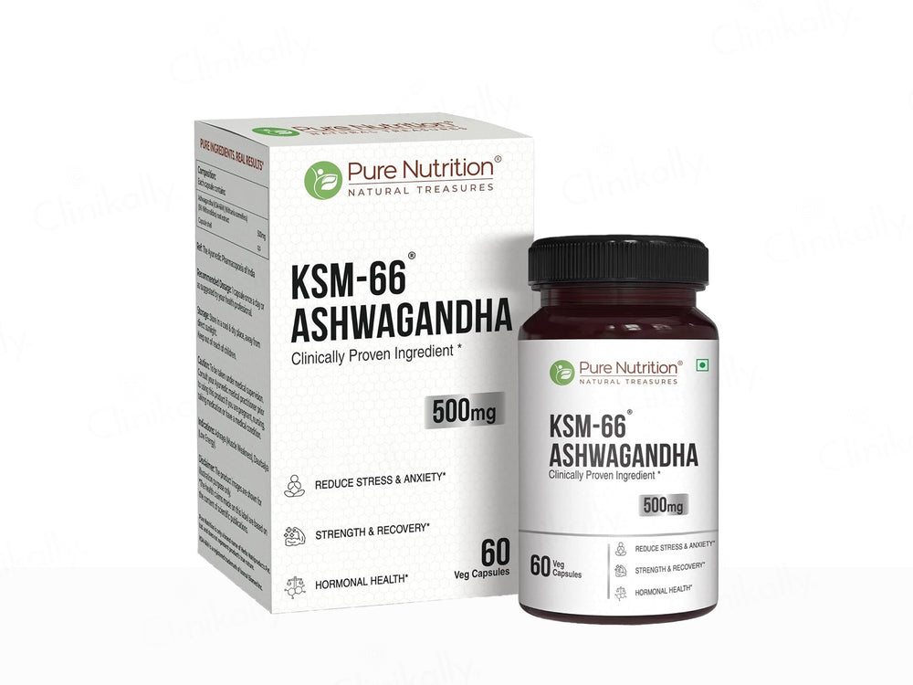 Pure Nutrition KSM-66 Ashwagandha 500mg Veg Capsule