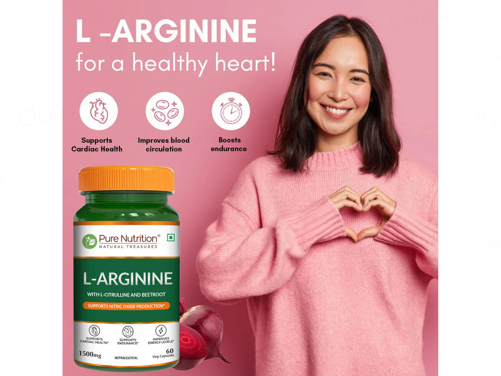 Pure Nutrition L-Arginine 1500mg Veg Capsule