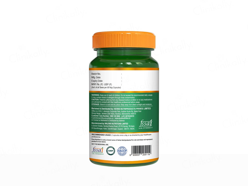Pure Nutrition L-Arginine 1500mg Veg Capsule