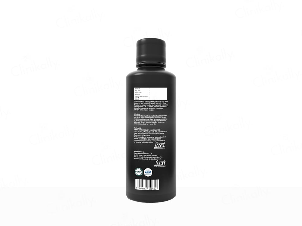 Pure Nutrition L-Carnitine 3300mg Pre & Post Workout Liquid - Valencia Orange Flavour