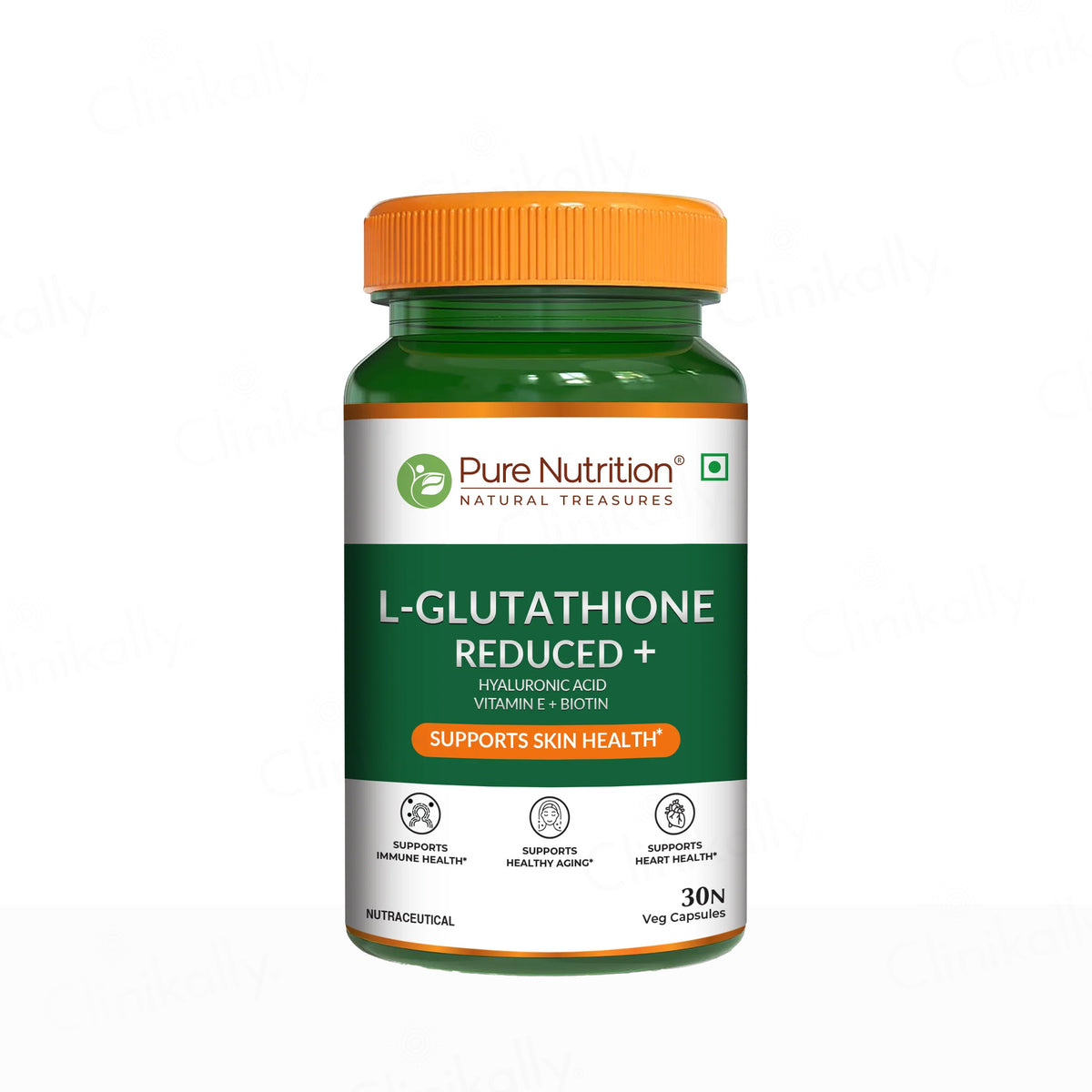 Buy Pure Nutrition L-Glutathione Reduced+ with Hyaluronic Acid, Vitamin E,  Biotin Veg Capsule Online at Best Price