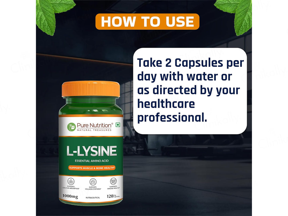 Pure Nutrition L-Lysine 1000mg Veg Capsule
