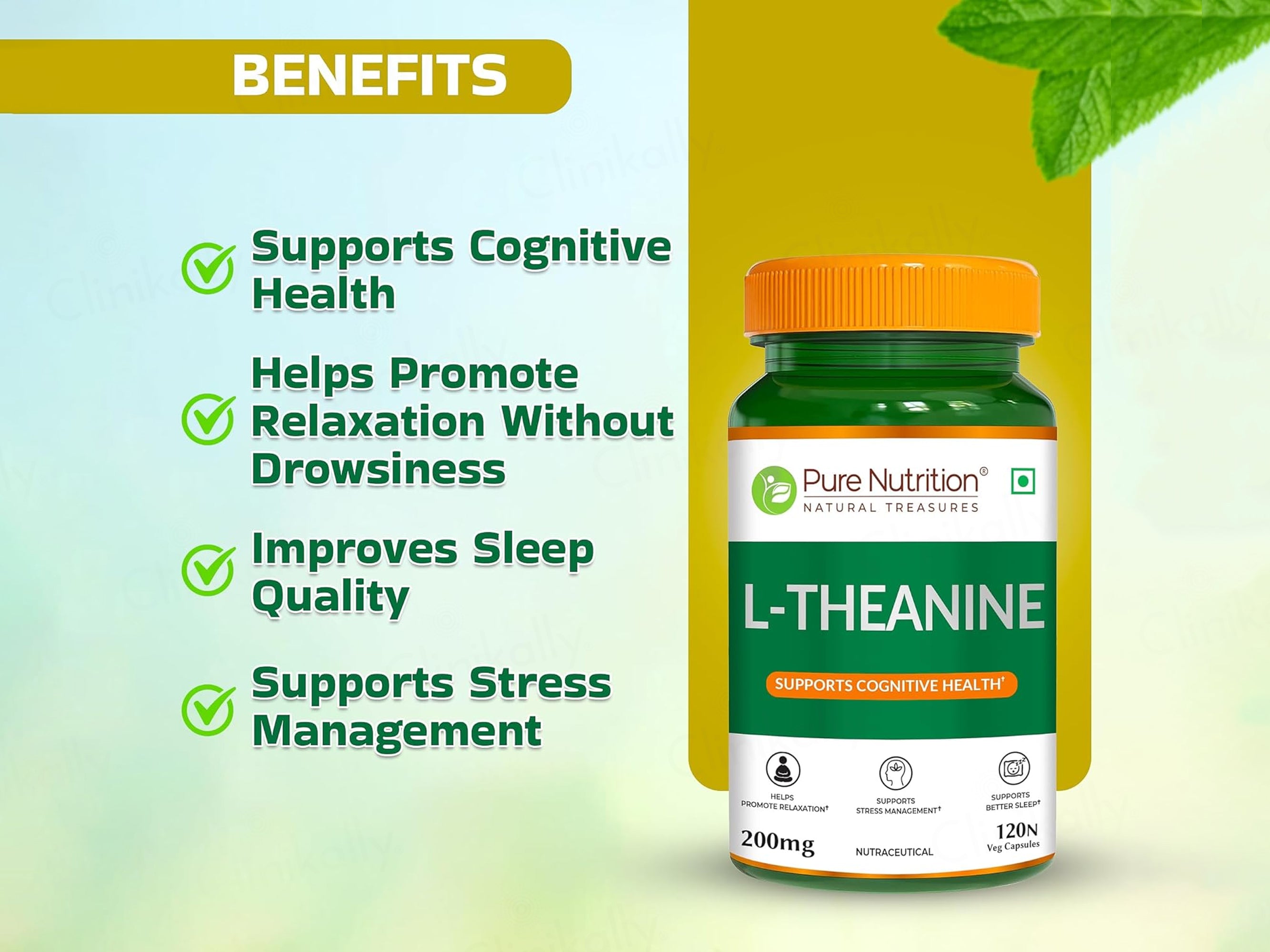 Pure Nutrition L-Theanine 200mg Veg Capsule