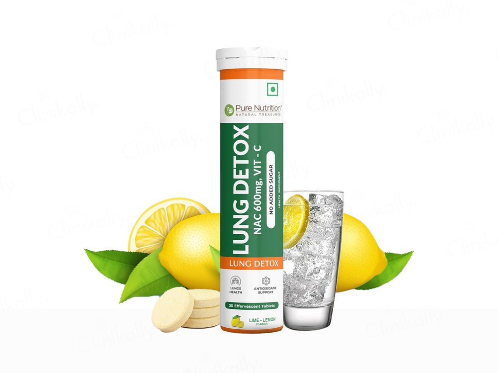 Pure Nutrition Lung Detox Effervescent Tablet - Lime Lemon Flavour