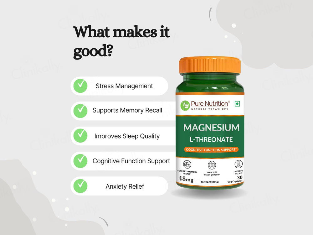 Pure Nutrition Magnesium L-Threonate Veg Capsule
