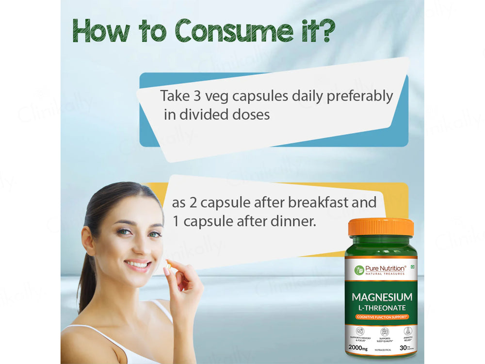 Pure Nutrition Magnesium L-Threonate Veg Capsule