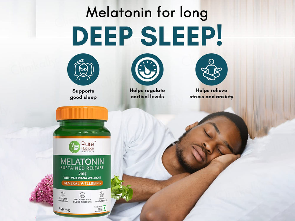 Pure Nutrition Melatonin 5mg + Tagar 250mg & Chamomile Sleep Tablet