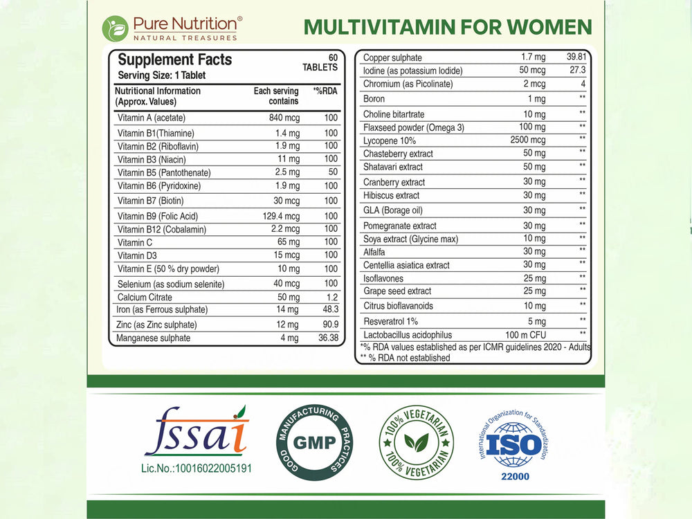 Pure Nutrition Multivitamin Veg Tablet For Women