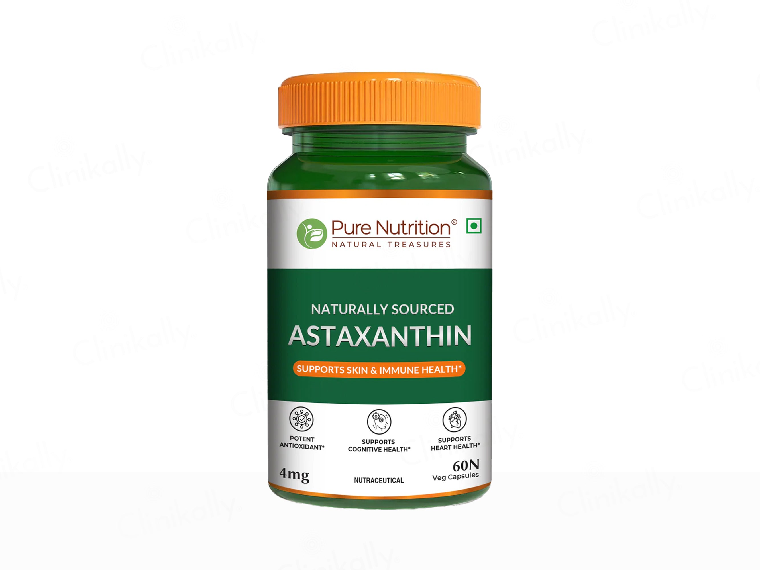 Pure Nutrition Naturally Sourced Astaxanthin 4mg Veg Capsule