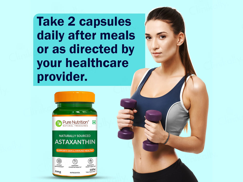Pure Nutrition Naturally Sourced Astaxanthin 4mg Veg Capsule