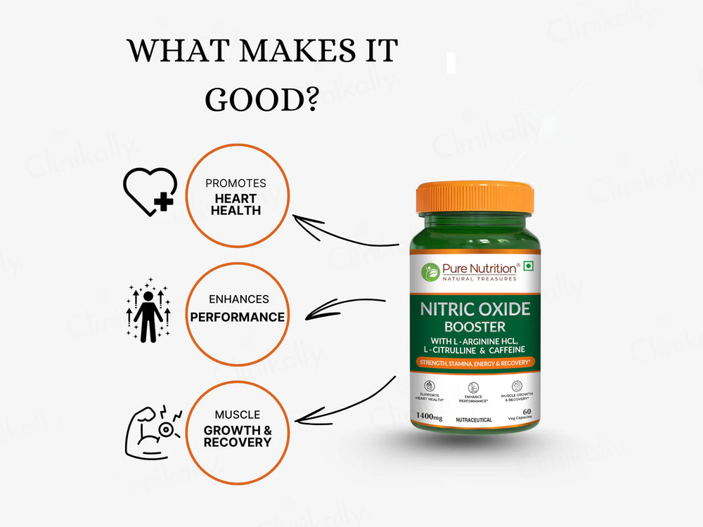 Pure Nutrition Nitric Oxide Booster 1400mg Veg Capsule