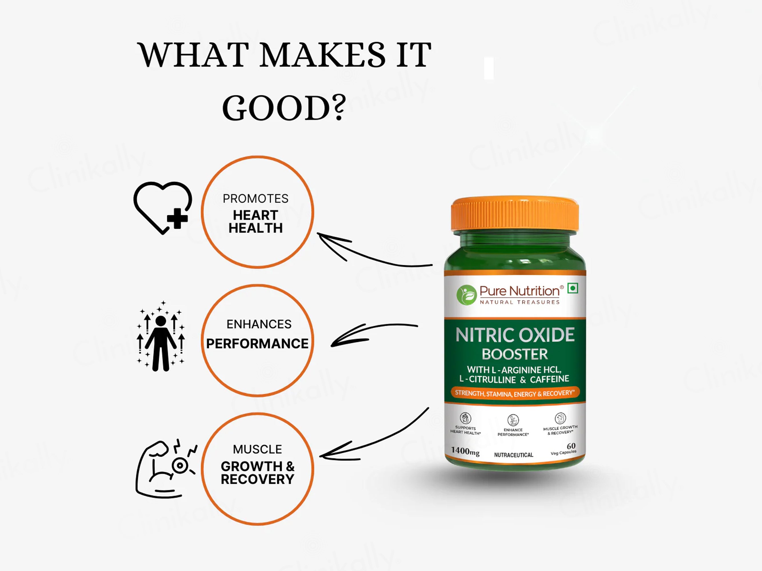 Pure Nutrition Nitric Oxide Booster 1400mg Veg Capsule