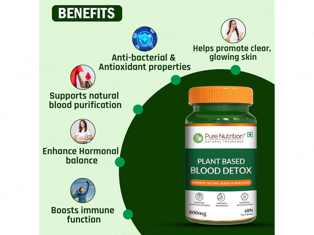 Pure Nutrition Plant Based Blood Detox 800mg Veg Capsule