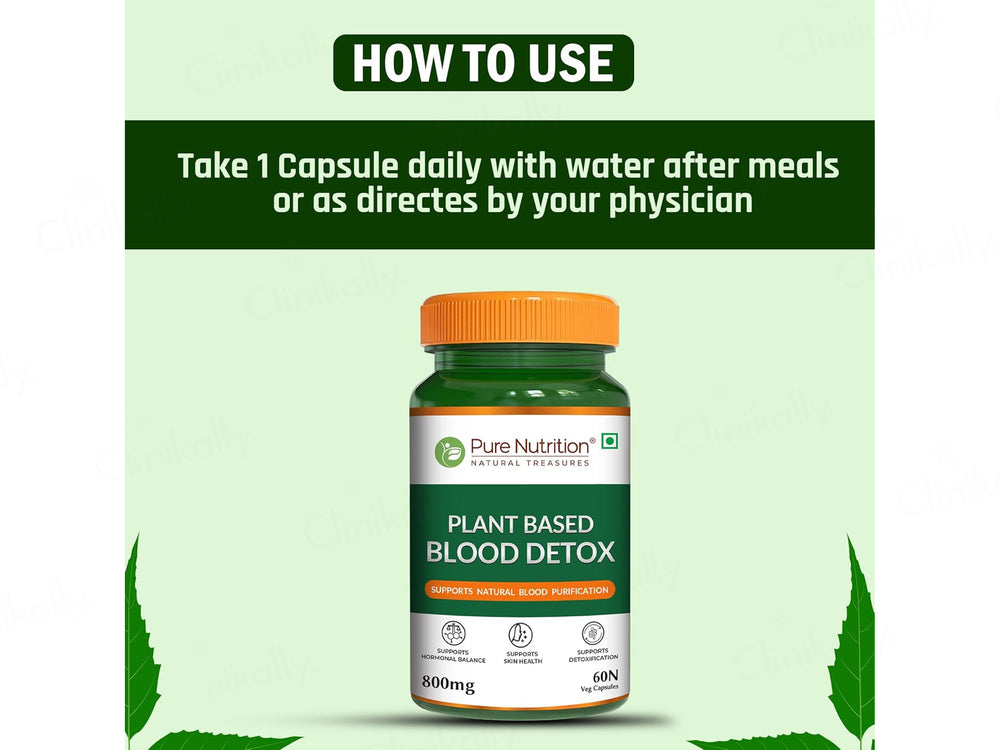 Pure Nutrition Plant Based Blood Detox 800mg Veg Capsule